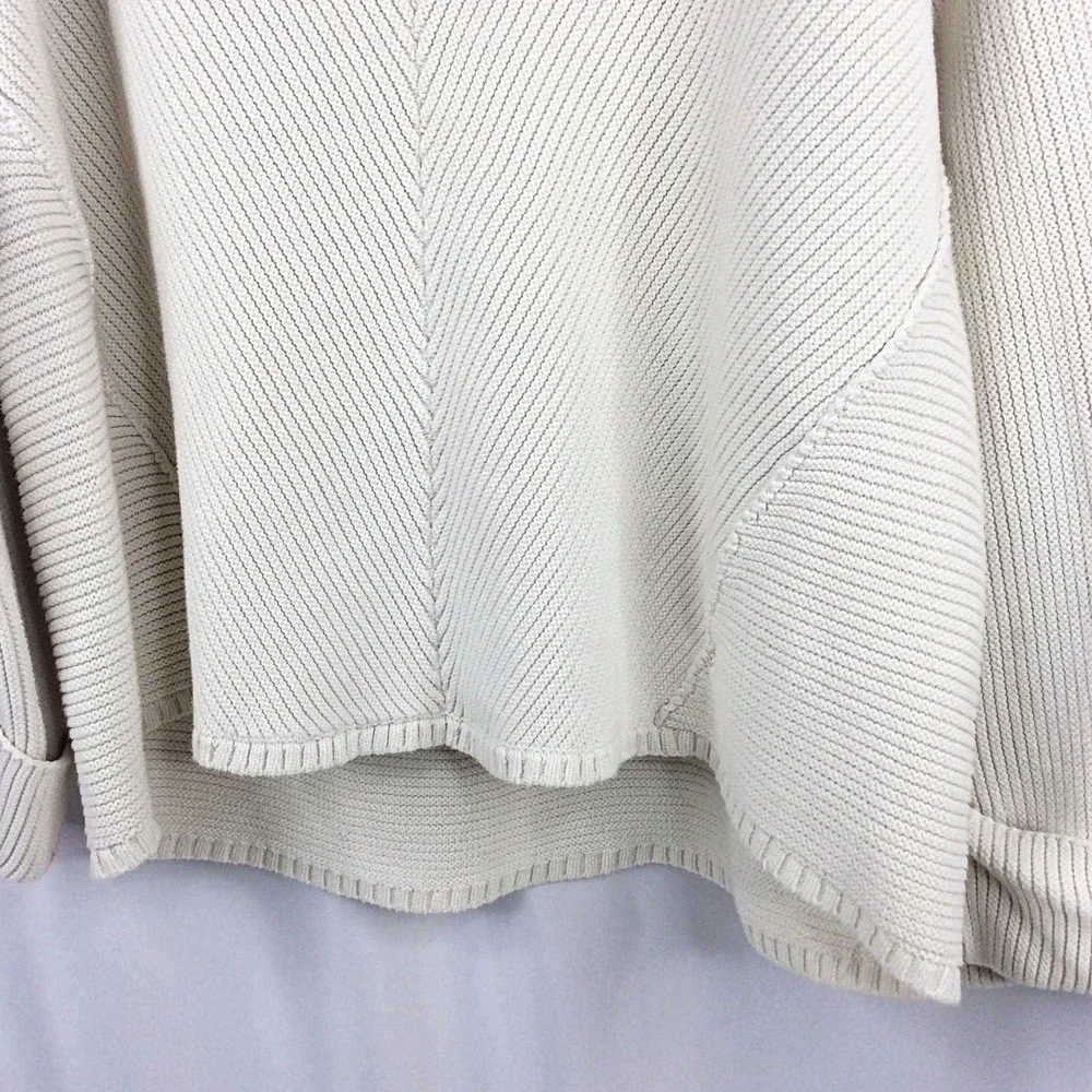Free People La Brea V-Neck Sweater Women's Size Large Ivory V-Neck Slouchy Boxy